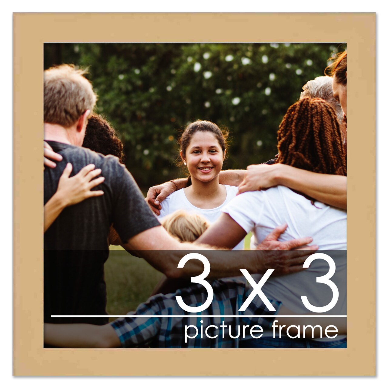 Square Classic Modern Yellow Picture Frame - UV Acrylic, Foam Board Backing, Hanging Hardware